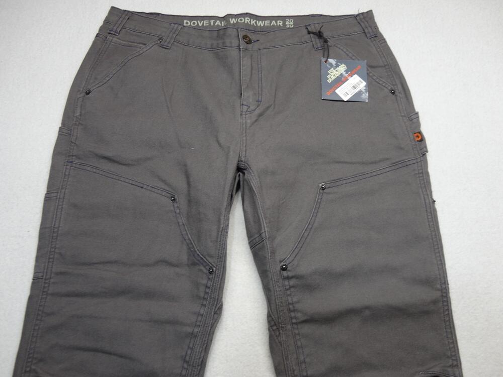 Dovetail Workwear Pants Womens 20 Gray Britt Utility Canvas Carpenter Relaxed